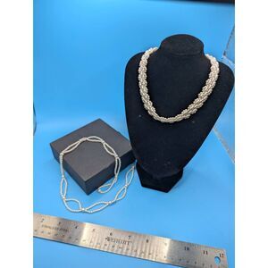 Vintage dual sided, pearl bead, choker and accessory
